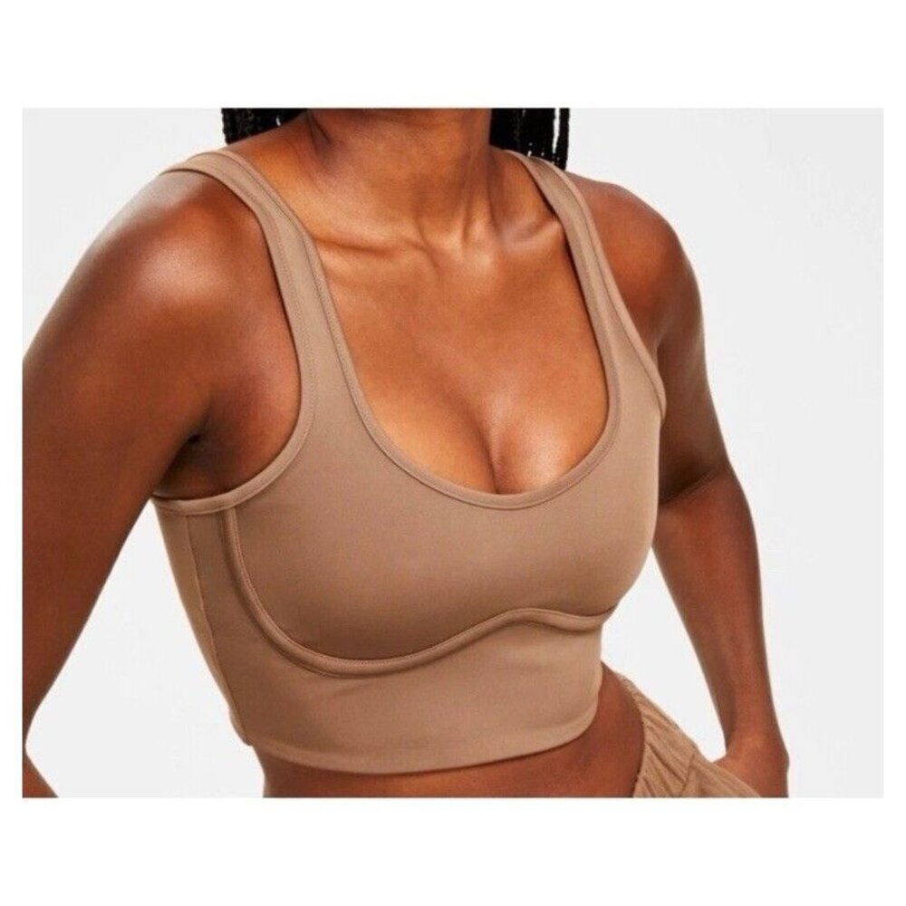 Jenni Style Not Size Women's Corset Bra Crop Top Dark Tan Brown XS Extra Small